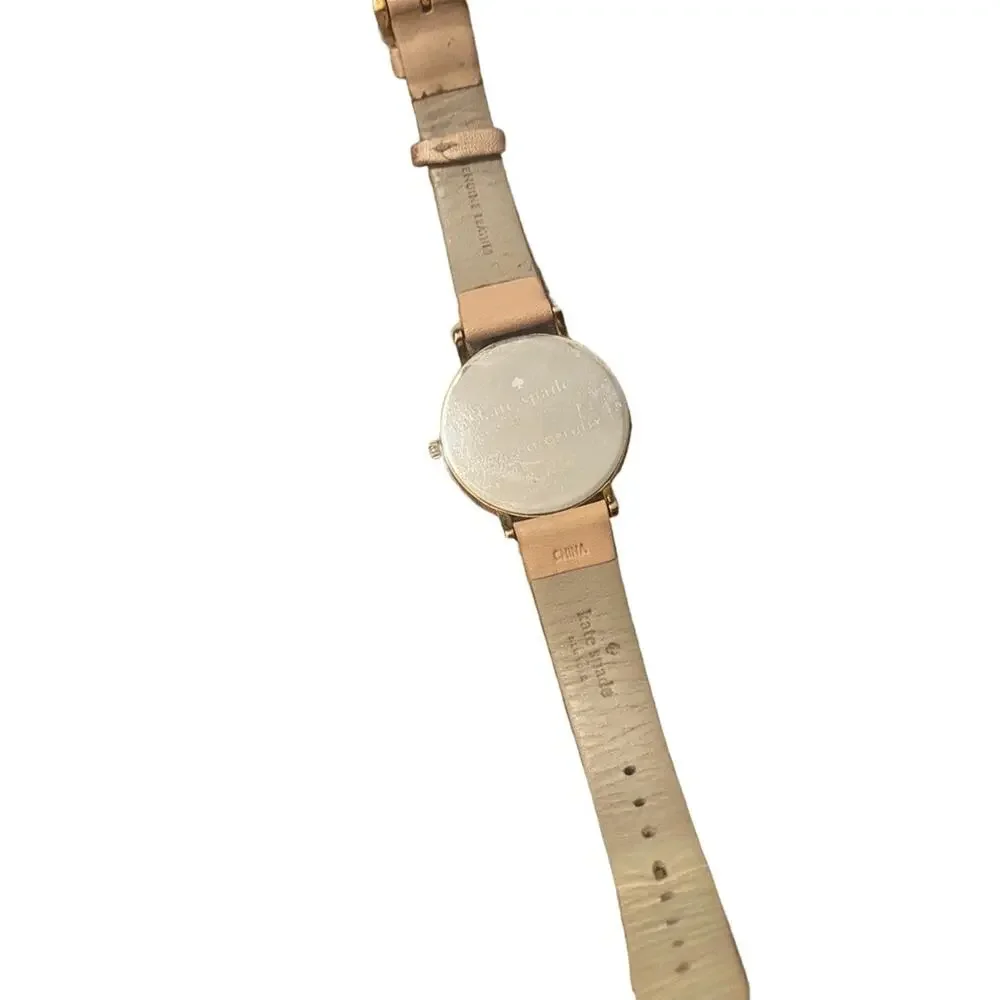 Women's Kate Spade Cream and Gold Metro Watch Genuine Leather with Gold Tones